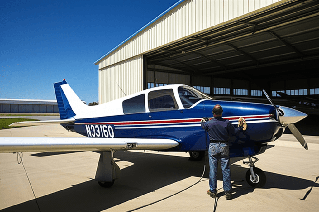 Detailing a Classic Commander 112 at Lancaster Airport
